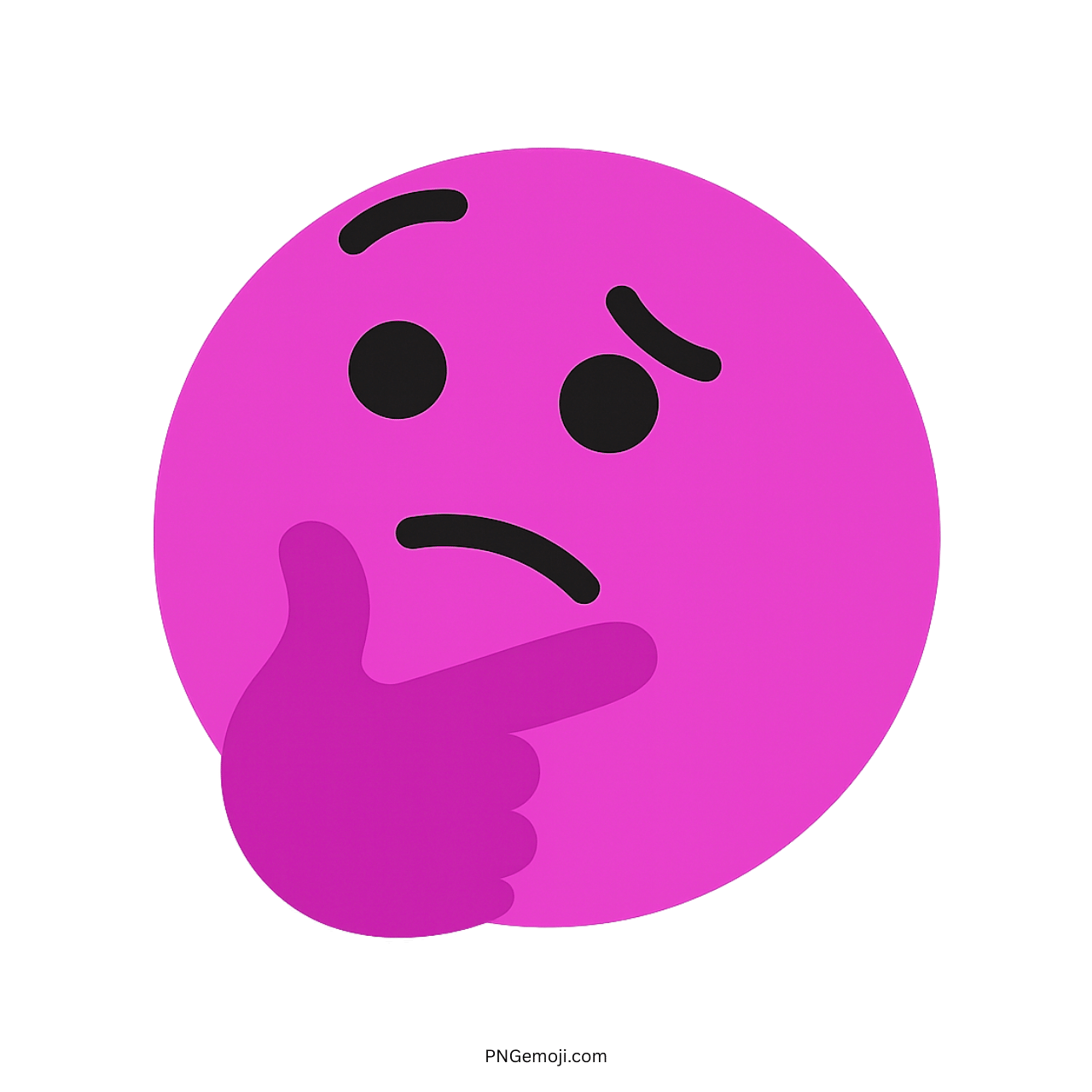 Thinking TikTok pink emoji face PNG with transparent background free download