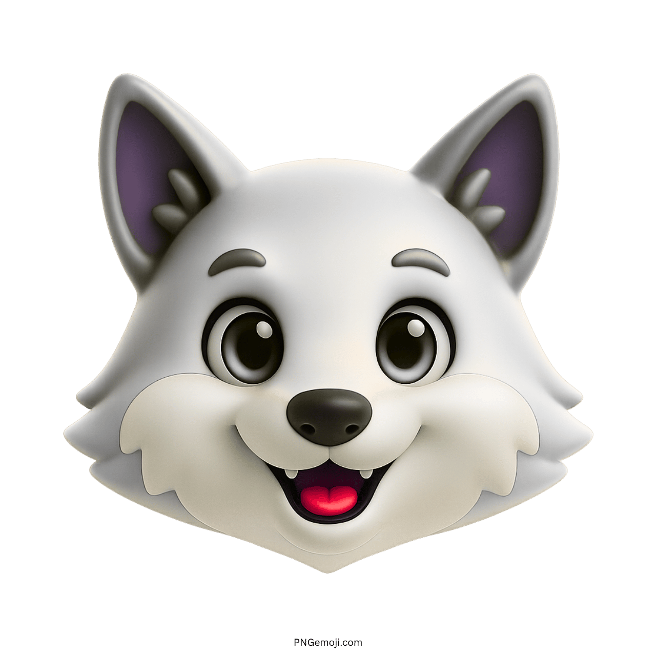 white-3d-wolf-emoji-smiling-cartoon-animal-face-transparent-background-icon